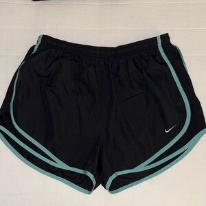 Nike Women's Black and Teal Athletic Shorts